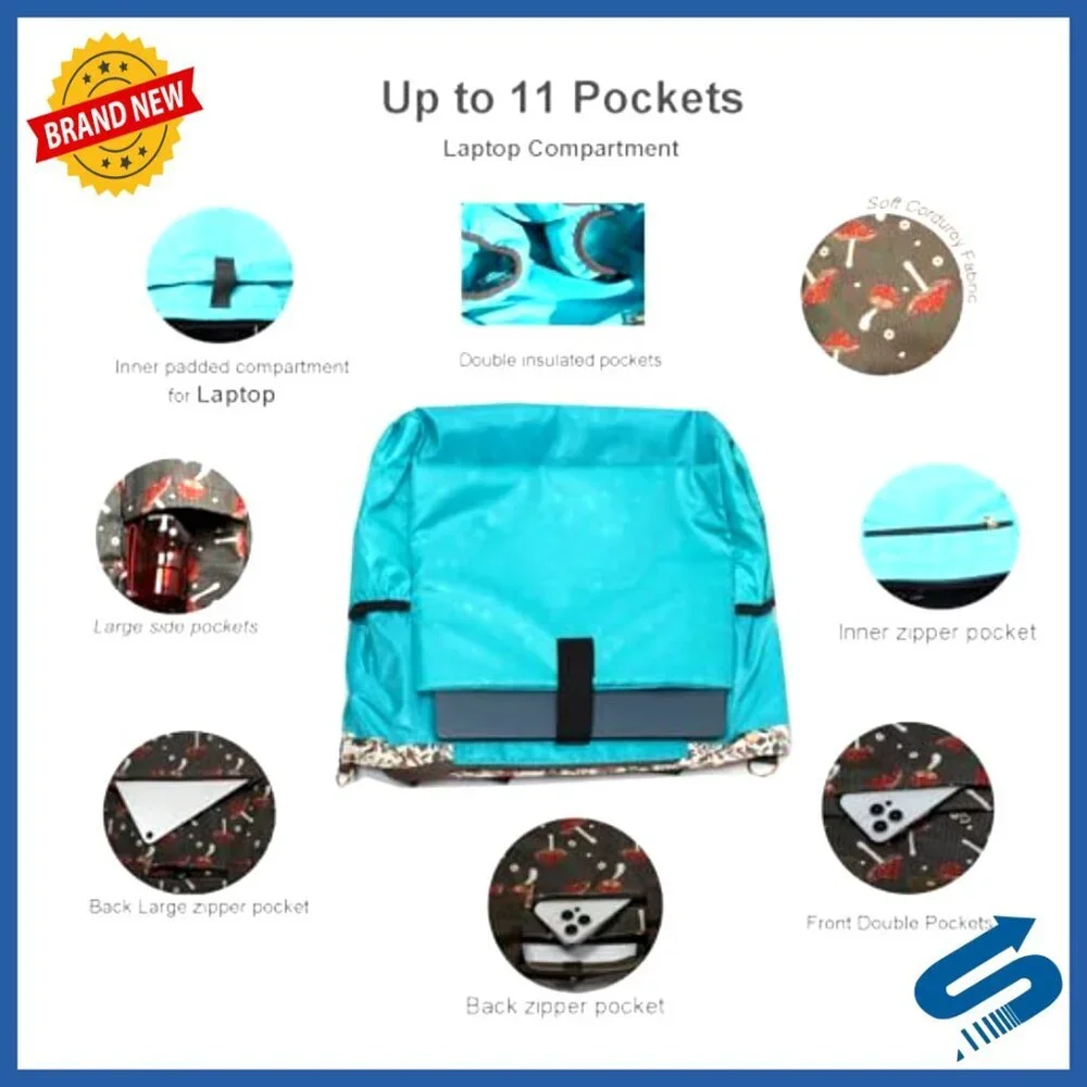 Multifunctional Tote Backpack Convertible Crossbody Diaper Bag with Insulated